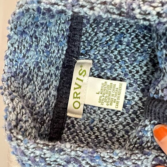 Orvis Blue Button Down Long Sleeve Cardigan Sweater Size Large - Picture 8 of 10